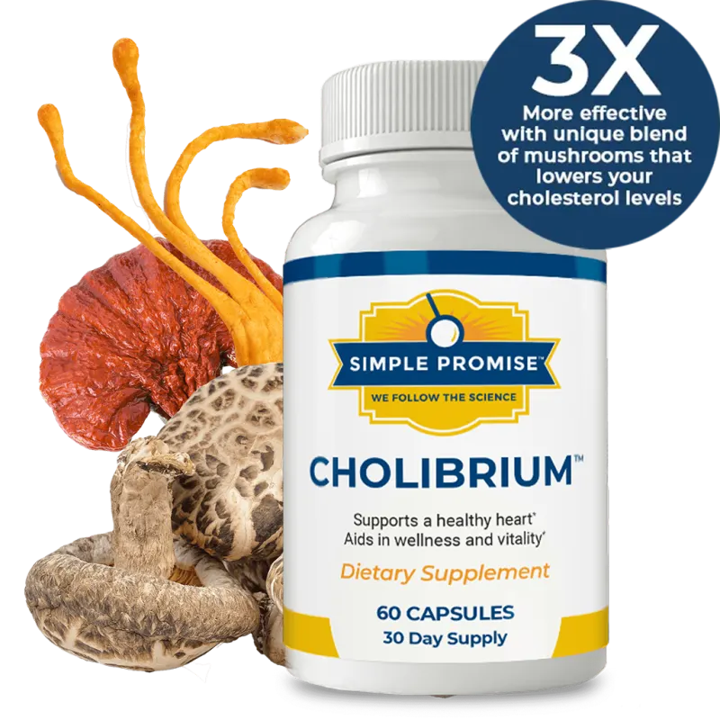 Cholibrium official bottle 10 mushroom heart health support capsules